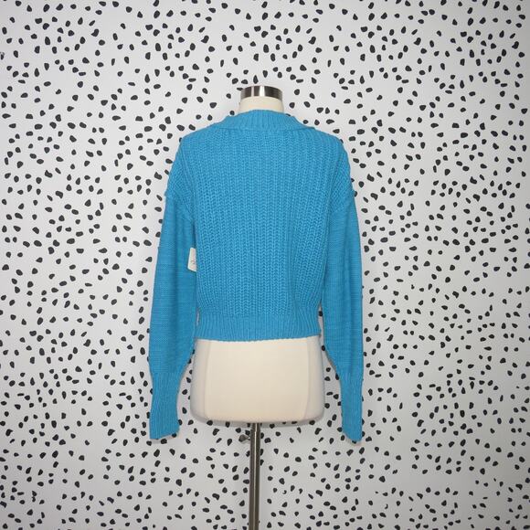 Free People Blue Bell Song Pullover Knit Cropped Sweater - Picture 7 of 12